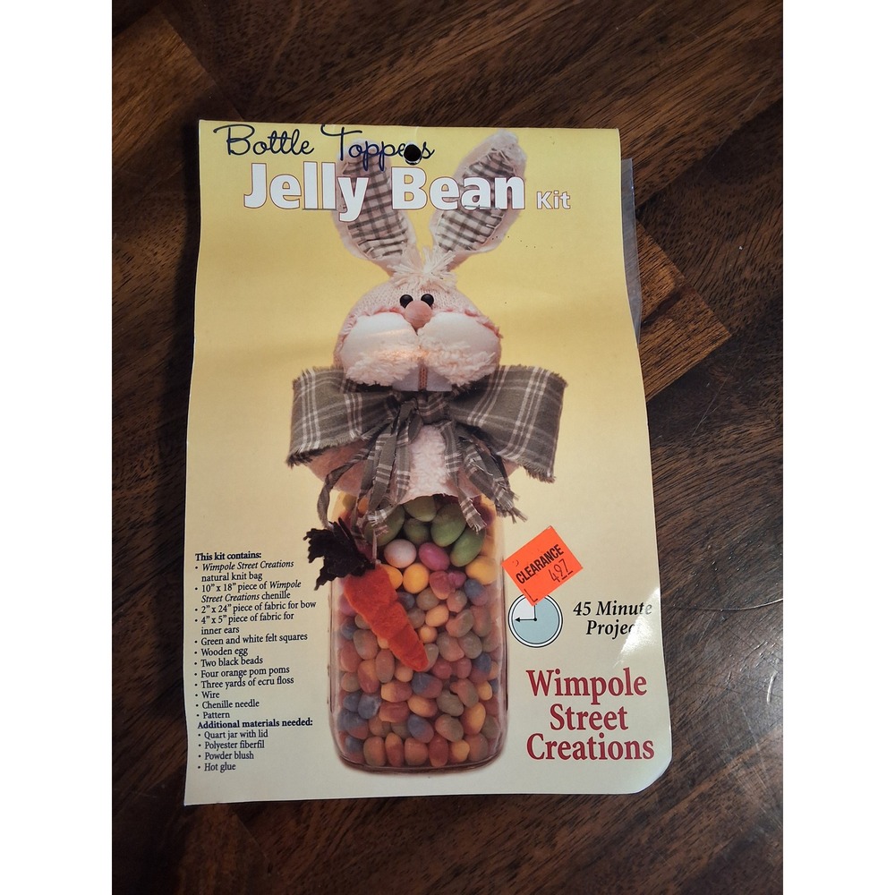 Vintage Wimpole Street Creations Jelly Bean Bottle Topper Bunny Craft Kit 1999